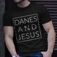 Danes And Jesus Christian Great Dane Dog Minimal Novelty Unisex T-Shirt Gifts for Him