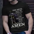 The Devil Saw My Head And Thought He'd Won Until I Said Amen T-Shirt Gifts for Him