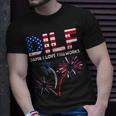 Dilf Damn I Love Fireworks Funny American Patriotic July 4Th Patriotic Funny Gifts Unisex T-Shirt Gifts for Him
