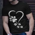 Dog Paw Heart Dog Paws Hearts Dog Paw - Dog Owner Unisex T-Shirt Gifts for Him