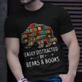 Easily Distracted By Bears & Books Lover Mammal Animal T-Shirt Gifts for Him