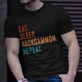 Eat Sleep Backgammon Repeat Board Game Players Fans Vintage T-Shirt Gifts for Him
