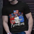 Faith Love Freedom American Flag Mason Jar Christian Unisex T-Shirt Gifts for Him