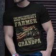 Farming Farmer Grandpa Vintage Tractor American Flag The Unisex T-Shirt Gifts for Him