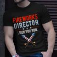Fireworks Director I Run You Run Happy 4Th Of July Usa Flag Unisex T-Shirt Gifts for Him