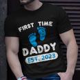 First Time Daddy Est 2023 Fathers Day Grandparents Son Unisex T-Shirt Gifts for Him