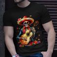 Floral Guitar Dia De Los Muertos Cute Mariachi Day Of Dead T-Shirt Gifts for Him