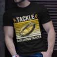 Football Tackle Childhood Cancer Awareness Survivor Support T-Shirt Gifts for Him