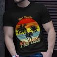 Fort Desoto Florida Retro Tropical Palm Trees Vacation T-Shirt Gifts for Him