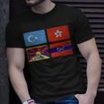 Free Tibet Uyghurs Hong Kong Inner Mongolia China Flag T-Shirt Gifts for Him