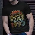 Funny 30 Year Old July 1993 Vintage Retro 30Th Birthday Gift 30Th Birthday Funny Gifts Unisex T-Shirt Gifts for Him