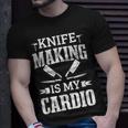 Bladesmith Knife Making Is My Cardio Blacksmith Anvil T-Shirt Gifts for Him
