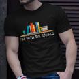 Funny Books Lovers Im With The Books Bookshelf Hilarious Unisex T-Shirt Gifts for Him