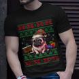 Dog Lovers Cute Pug Santa Hat Ugly Christmas Sweater T-Shirt Gifts for Him