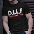 Funny Fathers Day Dilf Devoted Involved Loving Father Unisex T-Shirt Gifts for Him