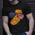 Funny Hot Dog Glasses 4Th Of July Usa Patriotic Hot Dog Flag Unisex T-Shirt Gifts for Him