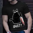 Murder Cat Black Cat Murderous With Knife Halloween T-Shirt Gifts for Him