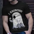 Ghost I Exorcise Funny Gym Exercise Workout Spooky Halloween Unisex T-Shirt Gifts for Him