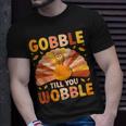 Gobble Till You Wobble Thanksgiving Turkey Cute Family Out T-Shirt Gifts for Him