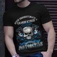 Grandfather Biker Never Underestimate Motorcycle Skull T-Shirt Gifts for Him