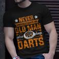 Grandpa Never Underestimate An Old Man Who Plays Darts T-Shirt Gifts for Him