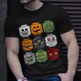 Halloween Building Brick Head Pumpkin Ghost Zombie Friends T-Shirt Gifts for Him
