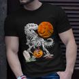 Halloween Dinosaur SkeletonRex Scary Pumpkin Moon Costume T-Shirt Gifts for Him