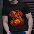 Halloween Dragon Guardian Of The Pumpkin Autumn Silhouette T-Shirt Gifts for Him
