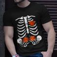 Halloween Twin Pregnant Skeleton Twins Baby Xray Rib Cage T-Shirt Gifts for Him