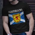 Hamilton Scottish Clan Name Gift Scotland Flag Festival Unisex T-Shirt Gifts for Him