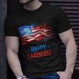 Happy Labor Day Fireworks And American Flag Labor Patriotic T-Shirt Gifts for Him