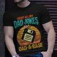 I Keep All My Dad Jokes In A Dad-A-Base Vintage Fathers Day Unisex T-Shirt Gifts for Him