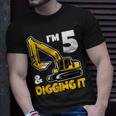 I'm 5 Year Old Excavator Construction 5Th Birthday Boy T-Shirt Gifts for Him
