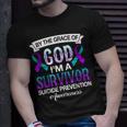 I’M A Survivor Suicide Prevention Teal & Purple Ribbon T-Shirt Gifts for Him