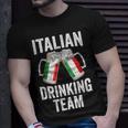 Italian Drinking Team Salute Italy Flag Funny Oktoberfest Unisex T-Shirt Gifts for Him