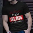 Its A Team Alan Lifetime Member Thing Family First Last Name Funny Last Name Designs Funny Gifts Unisex T-Shirt Gifts for Him