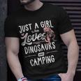 Just A Girl Who Loves Dinosaurs And Camping Dinosaur Unisex T-Shirt Gifts for Him