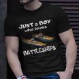 Just A Boy Who Loves Battleships & Bismarck German Ship Ww2 T-Shirt Gifts for Him