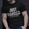 Just Married So Far So Good Newlywed Bride And Groom T-Shirt Gifts for Him