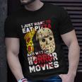 I Just Want To Eat Pizza And Watch Horror Movies Movies T-Shirt Gifts for Him