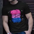 Kawaii Axolotl Pile Bisexual Pride Flag Bi Lgbtq T-Shirt Gifts for Him
