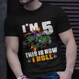 Kid 5Th Birthday Boy Monster Truck Rule Jam Five Years Unisex T-Shirt Gifts for Him