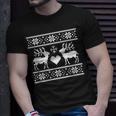 Knit Deer Ugly Christmas Sweater Style T-Shirt Gifts for Him