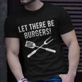 Let There Be Burgers Fork & Spatula Grilling Cookout T-Shirt Gifts for Him