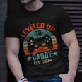 Leveled Up To Daddy 2024 Men Promoted Dad Est 2024 Unisex T-Shirt Gifts for Him