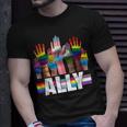 Lgbtq Ally For Gay Pride Month Transgender Flag Distressed Unisex T-Shirt Gifts for Him