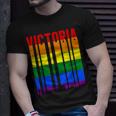 Lgbtq Vintage Pride Skyline Of Victoria Canada Victoria Unisex T-Shirt Gifts for Him