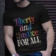 Liberty And Justice For All Gay Pride Queer Trans Rights Pride Month Funny Designs Funny Gifts Unisex T-Shirt Gifts for Him