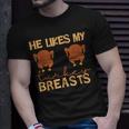 He Likes My Turkey Breasts Couple Matching Thanksgiving T-Shirt Gifts for Him