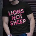 Lions Not Sheep Pink Camo Camouflage Unisex T-Shirt Gifts for Him